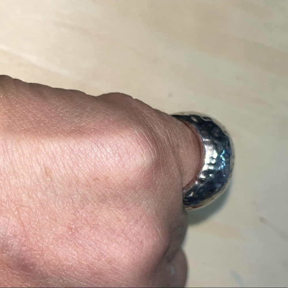 925 sterling silver made in Israel chunky light weight dome styled ring sz N - Picture 5 of 5
